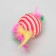 Ground-up ball with feathers two-tone, 4.5 cm, red/pink