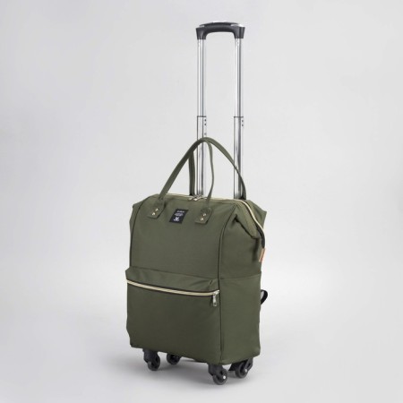 Bag-rug 2 in 1 on wheels 18 ", lightning department, external pocket, green color-1