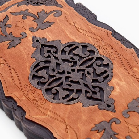 Wooden backgammon carved large "pattern", 45 x 45 cm-6