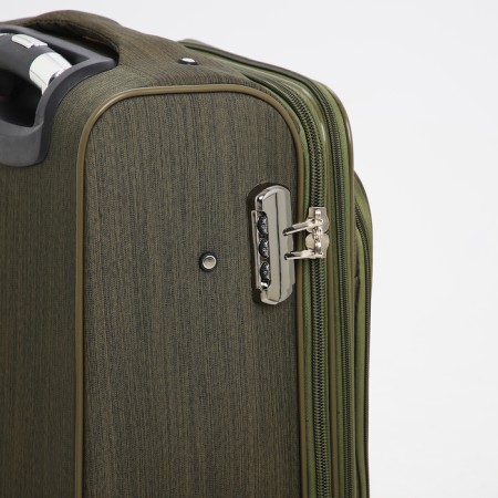 Small suitcase 20 "on lightning, code castle, with extension, khaki color-4