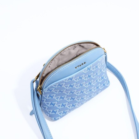 Bag Cross-Bodi with a zipper, blue color-6