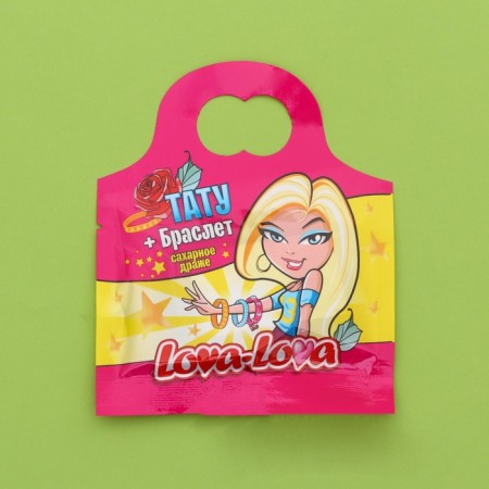 Sugar dragee "Lova Lova" tattoo and bracelet, 3 g-1