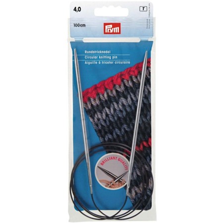 Circular knitting needles, brass 100 cm/ 4 mm