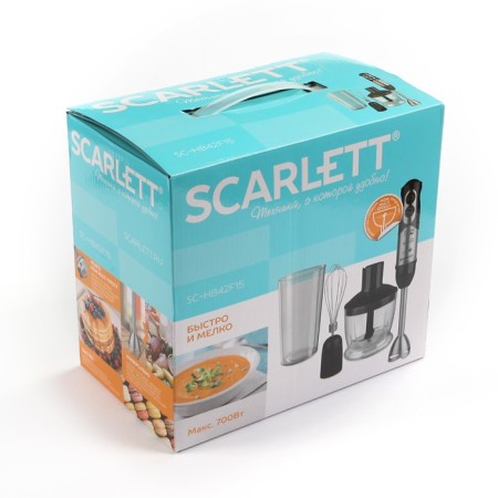 Scarlett SC-HB42F15 Bleer, 700 W, 0.5/0.6 L, 2 speeds, black-silver-3
