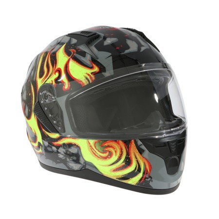 The helmet integral with two visors, size L (59-60), BLD-M67E model, black and yellow-2