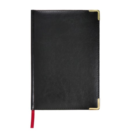 Diary of a low -up A5+, 136 sheets of Sidney Nebraska, solid cover, artificial leather, gold cut, golden corners, black