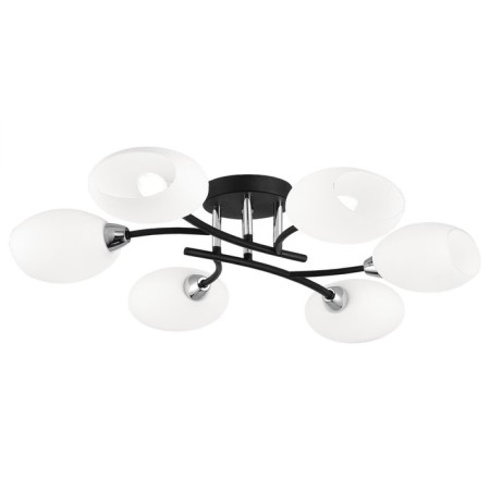 Ceiling chandelier Citilux "Florida" CL148165, 80x55x14.5 cm, 6x60W, E14, Black Color Black