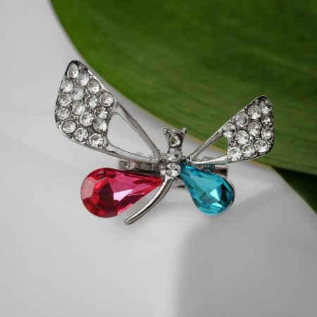 Brooch "Extra -shaped butterfly", colored in silver-1