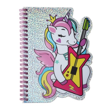 Figure notebook 48 sheets, A6, line, on the crest, holography, voluminous applique "animals", mix-5