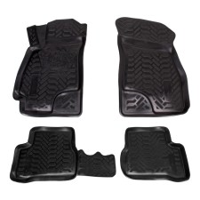 AIRLINE SALON set, HYUNDAI Accent II 2000-2012, high side, polyurethane, black color, 4 pcs