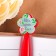 Handle Blue Blue Paste, plastic with flower "Happy Spring!"