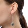 Hanging earrings “wandered car”, black color in silver, 6.5 cm
