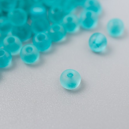Glass beads 8/0 "Matte translucent. Sea" 10 g
