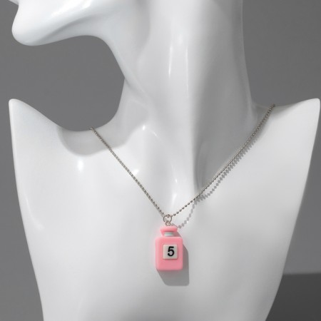 Pendant "Joy" Spirits, white-pink color in silver, 40 cm-4