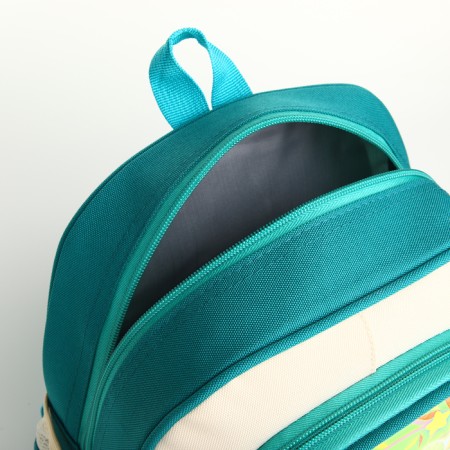Baby backpack on a zipper, "chosen", green color-4