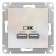SETLASDESIGN, USB, 2 ports (2.1 a / 1.05 a), 5 V, mechanism, pearl color