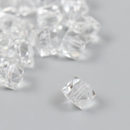 Beads for creativity Plastic "Crystal Square" set of 20 g 1.2x1.3x1.3 cm