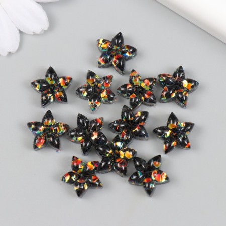 Decor for creativity Plastic "Flower-Pilist Line Lake" Crystal 1.4x1.4 cm-2