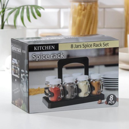 Set for spices on the stand “Spices”, 120 ml, 7.5 × 5 × 8.5 cm, 8 pcs, white color-2