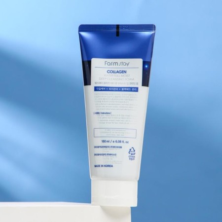 Cleaning foam for washing Farmstay "moisturizing", with collagen, 180 ml-4