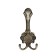Hook furniture tundra TKT005, three -rod, bronze