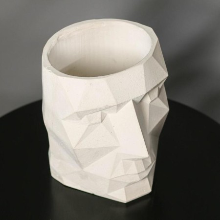 Kashpo polygonal "head", white color, 18 × 20 cm-5
