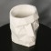 Kashpo polygonal "head", white color, 18 × 20 cm