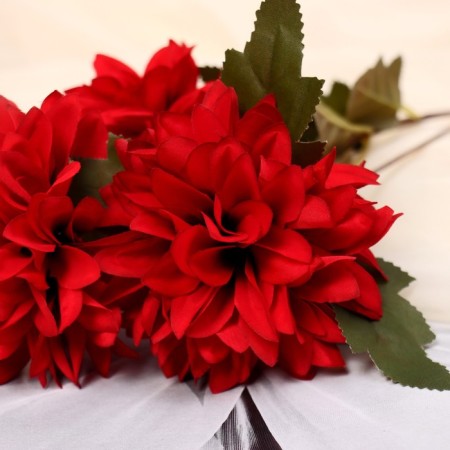 Artificial flowers "Garden Georgin" 9x60 cm, red-1