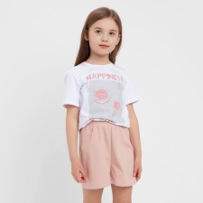 Shorts for the girl minku color dust pink, height 128 cm