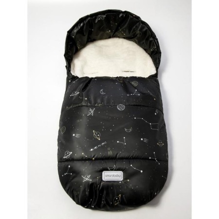 Envelope winter fur Amarobaby Snowy Baby "Cosmos", black color, 85 cm-3