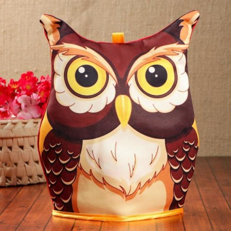 Hall on the kettle "Owl", brown, 31.5 x 26.5 cm-4