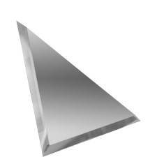Triangular mirror silver matte tiles with fake 10 mm, 200x200 mm