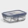 Glass Lockie & Lock Food, 1010 ml, 2 sections, blue cover