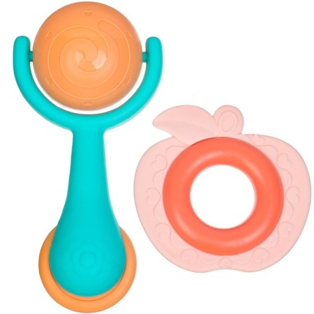 A set of rattles with a “vegetable mix” teether, 2 pcs-3