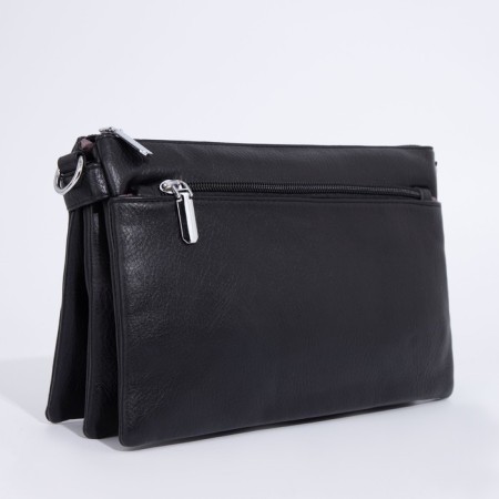 Bag Cross-Bodi with a zipper, black color-2