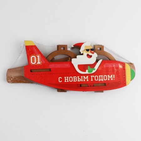 Organizer for bottles "Santa Claus on an airplane"-11