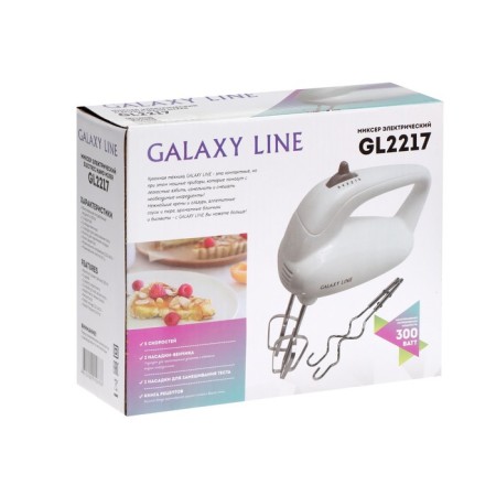 Mixer Galaxy Line GL 2217, manual, 300 watts, 5 speeds, "turbo" mode, white-6