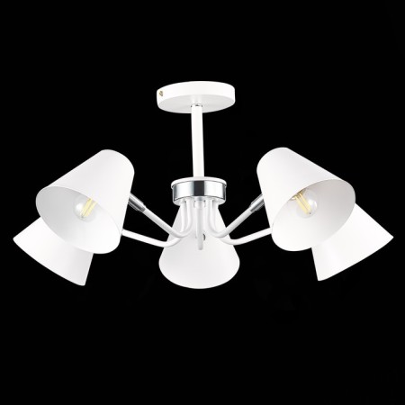 Ceiling EVOLUCE lamp. Sle106702-05. Lere. 5x60 watts, E27, 63x63x28 cm, white color, chrome-3