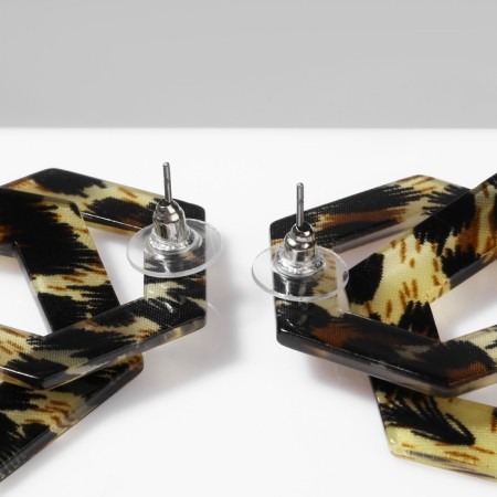 Earrings Plastic "Tanzania" Infinity Leopard, Color-2