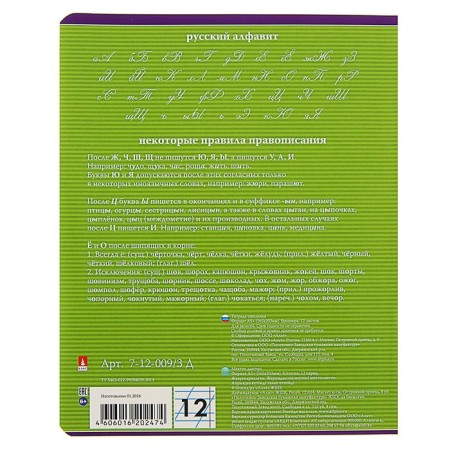 Notebook 12 sheets in the slanting line "Classic", cover covered paper, mix-2