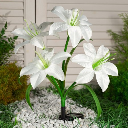 Garden lamp on the sunny battery "Lily White", 80 cm, 4 LED, glow of multi (RGB)-2