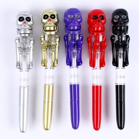 Funny pen "skeleton", boxer, eyes glow, mix colors-6
