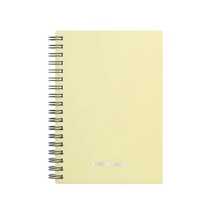 Notebook A6 (120 x 146 mm), 80 sheets in the cage on the crest Erichkrause "Pastel", plastic cover, offset unit, white 100%, mix-1