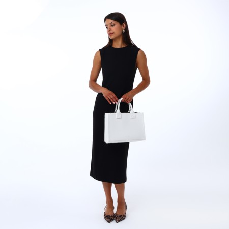 Female bag Textura, tout, medium size, white color-10