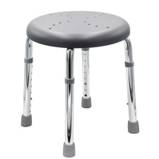 Bathroom stool with adjustable GO height, gray