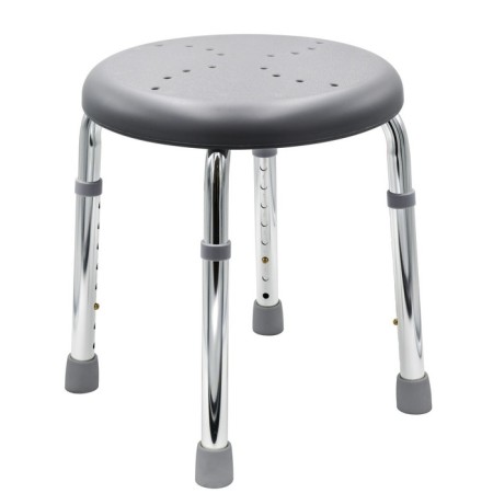 Bathroom stool with adjustable GO height, gray