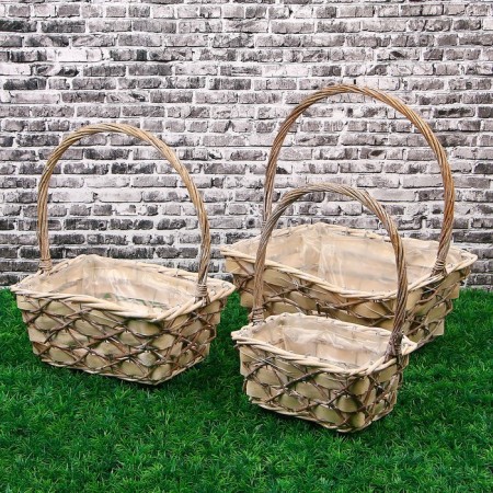 Set of baskets “Crosses”, 3 pcs: 32 × 25 × 13/37 cm, 26 × 18 × 12/33 cm, 20 × 14 × 9/29 cm-2