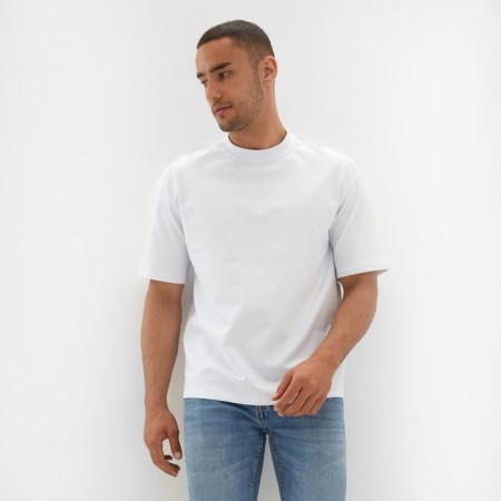 Men's T-shirt from organic cotton Minaku Oversize Fit: White color, rr 52