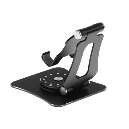 A phone stand, adjustable, folding, 360 ° rotation, metal, black-1