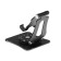 A phone stand, adjustable, folding, 360 ° rotation, metal, black